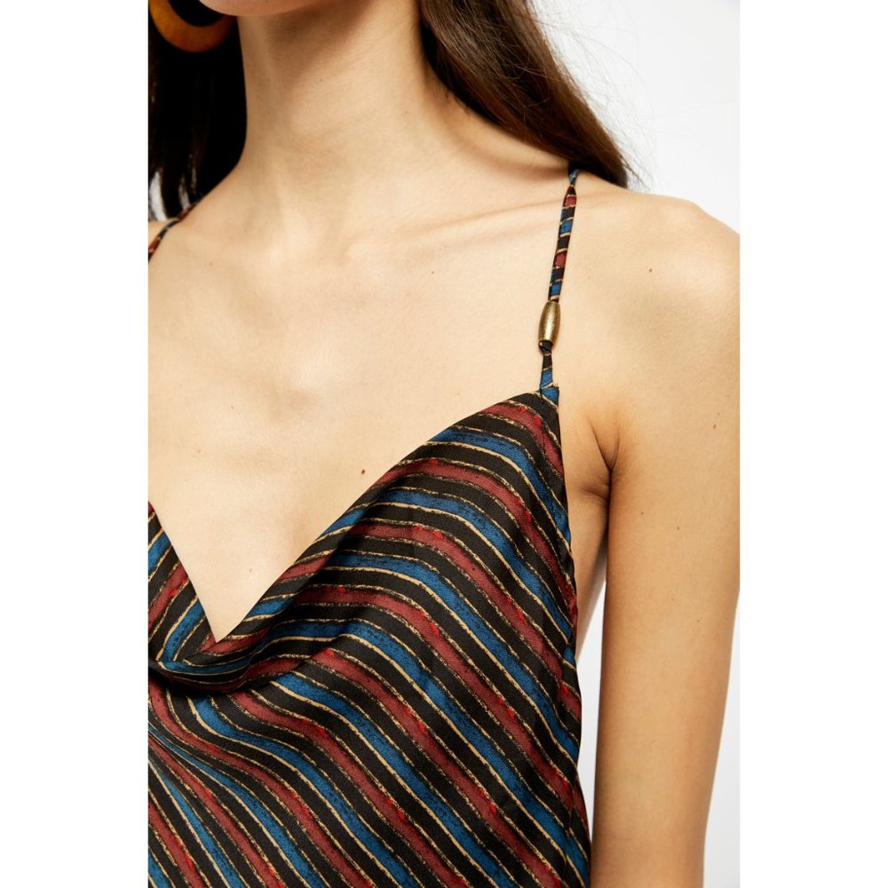 NWT Free People Stevie Cowl Neck Tank / Blue Combo - Picture 4 of 5